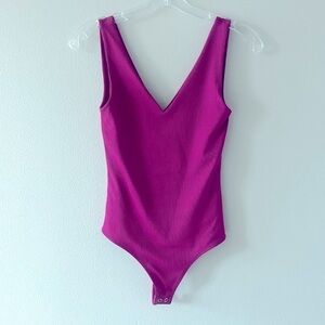 Express Magenta Ribbed Bodysuit